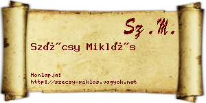 Szécsy Miklós névjegykártya